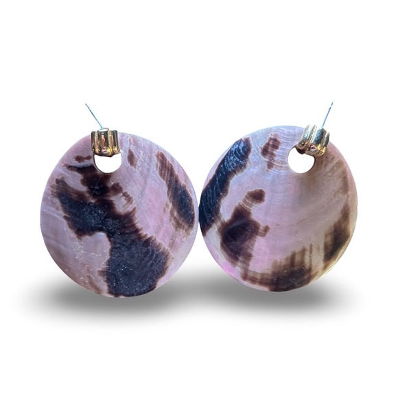 Jewelry - Vintage Mother of Pearl Tortoise Shell Earrings